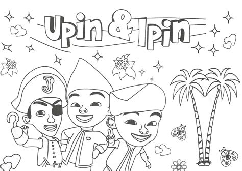 10 Mewarnai Gambar Upin dan Ipin Terbaru