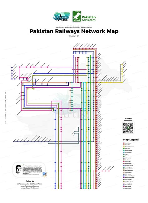 Pakistan Railways Network Map Pakistan Atlas