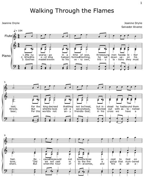 Walking Through The Flames Sheet Music For Flute Piano