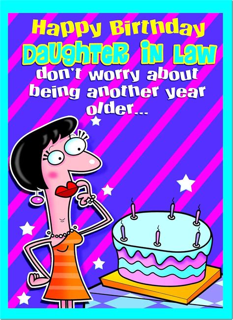 Doodlecards Funny Daughter In Law Birthday Card Medium Size With Plain