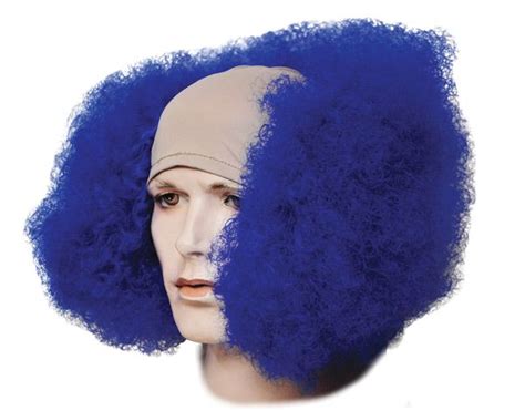 Amazing Bald Curly Clown Fl Front Blue Wig Outstanding Collection Of