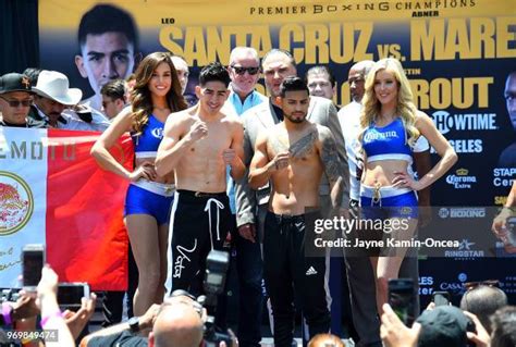 Leo Santa Cruz V Abner Mares Weigh In Photos And Premium High Res