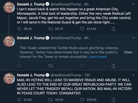 Twitter Put A Warning On A Trump Tweet For “glorifying Violence” Mit