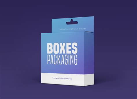 Free Hanging Retail Product Packaging Box Mockup PSD Set - Good Mockups