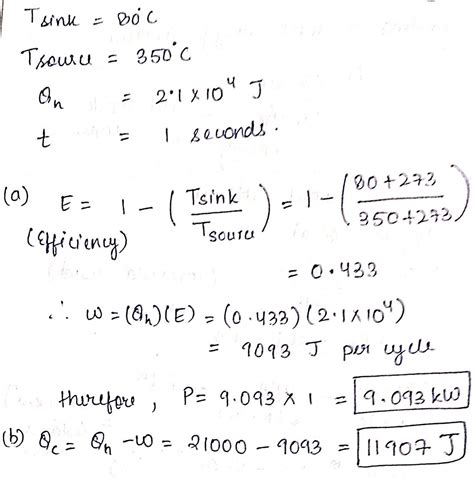 A Heat Engine Operates In A Carnot Cycle Between C And C It