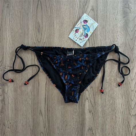Women S Blue And Orange Bikini And Tankini Bottoms Depop