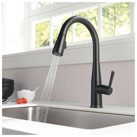 Delta Essa Single Handle Pull Down Kitchen Faucet Matte Black 9113t Bl Dst