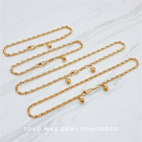 Jual GELANG TANGAN KAKI COR FLICK Emas Asli Kadar 8K 375 Yellow Gold