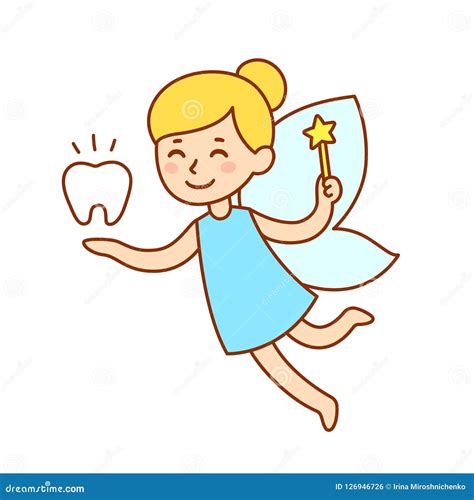 Cute Cartoon Tooth Fairy Stock Vector Illustration Of Cartoon