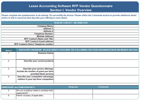 RFP For GASB 87 Software Free Excel Template LeaseQuery