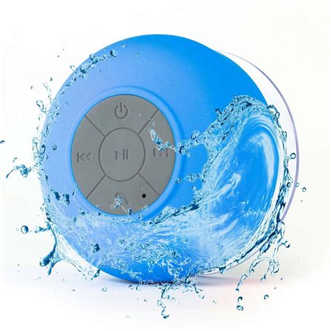 Wireless Handsfree Waterproof Bathroom Shower Speaker Bluetooth Mic Speakers with Suction Cup ...