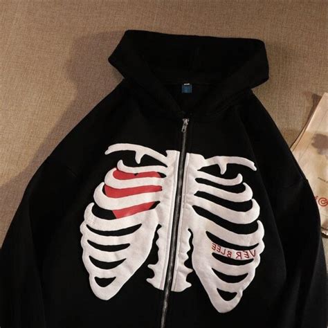 SKELETON STYLE HOODIE👀 Size : S - XXL White &... - Depop