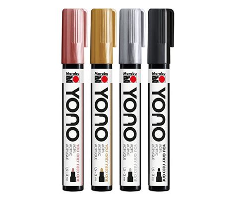 Marabu YONO Marker Set METAL 4 X 1 5 3 Mm RDG