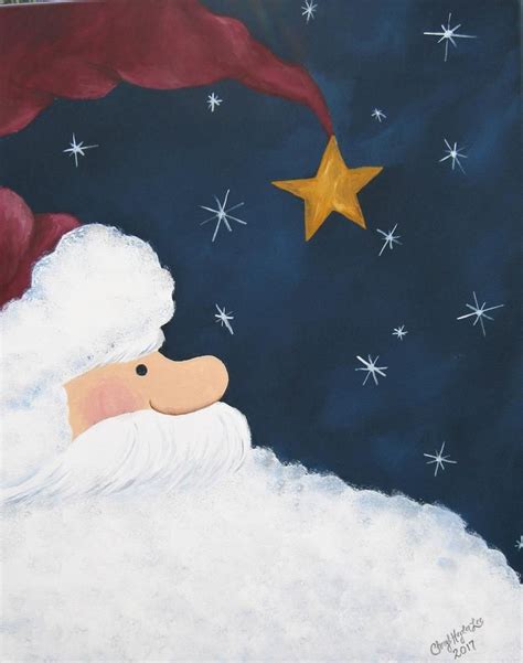 Santa Claus Painting Handpainted Acrylic On A 16 X Etsy Christmas