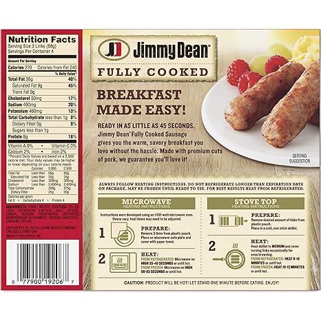 Nutrition Jimmy Dean Turkey Sausage - Nutrition Pics