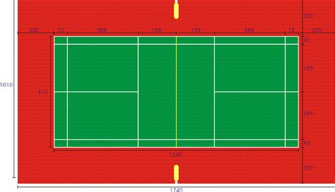 标准羽毛球场平面图 深圳市皓磊实业有限公司