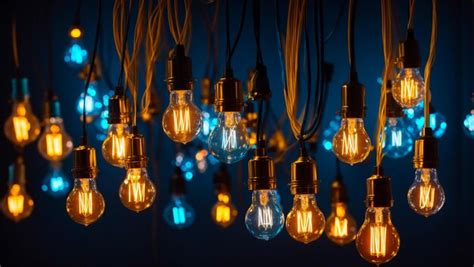 Premium AI Image | Incandescent light bulbs close up