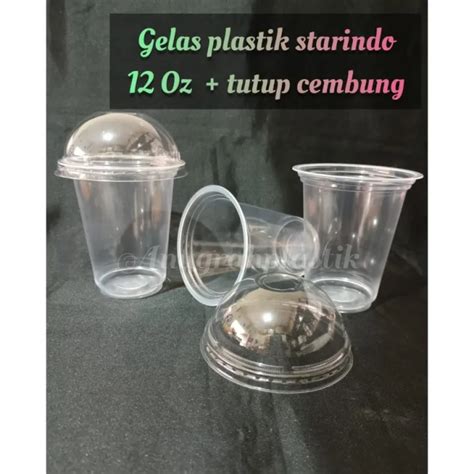 Gelas Plastik Starindo Oz Tutup Cembung Isi Pcs Lazada Indonesia