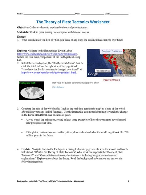 Plate Tectonics Gizmo Answer Plate Tectonics Gizmo Worksheet My Pdf