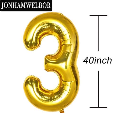 Getuscart Number Balloons Gold Big Giant Jumbo Number Foil Mylar