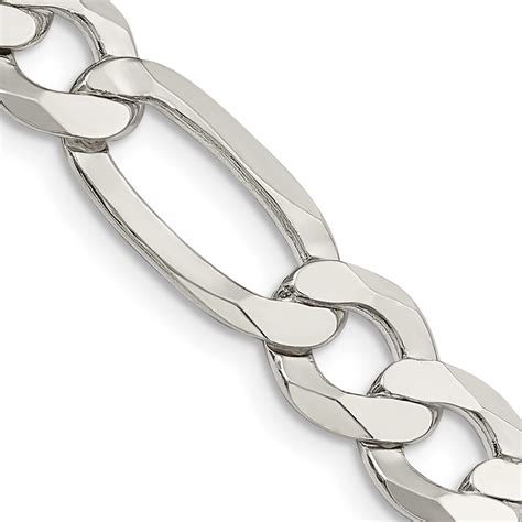 Sterling Silver Mm Lightweight Flat Figaro Chain Unclaimed Diamonds