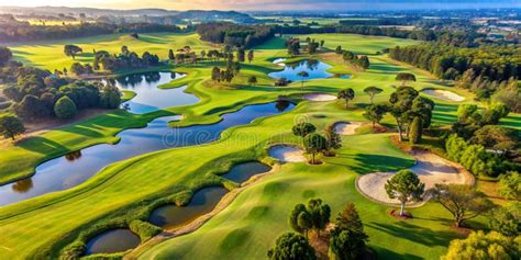 Aerial View of the Exclusive Golf Course Creative AI Stock Illustration ...