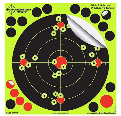 Splatterburst Targets 8 inch Stick & Splatter Reactive Self Adhesive Shooting Targets - Gun ...