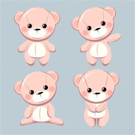 Premium Vector Free Vector Character Pink Tedy Bear Doll Illustration