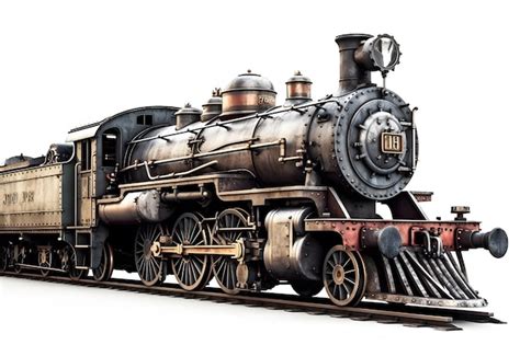 Premium AI Image Vintage Steam Locomotive On A White Background