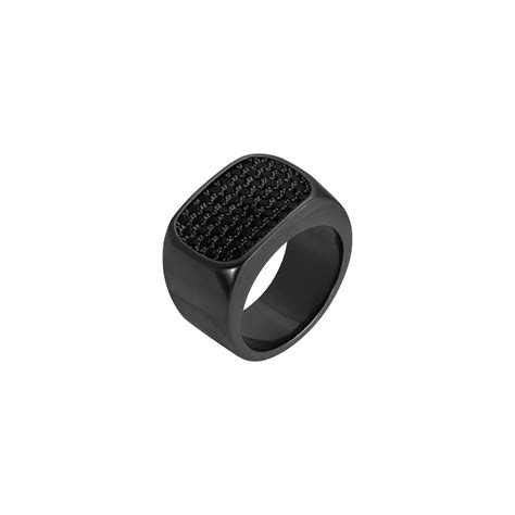 Block Ring In Black Pave Glamboutique