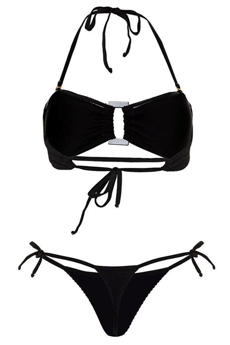 Bikini Bronceador Arena Strapless Negro Oleaje Swimwear