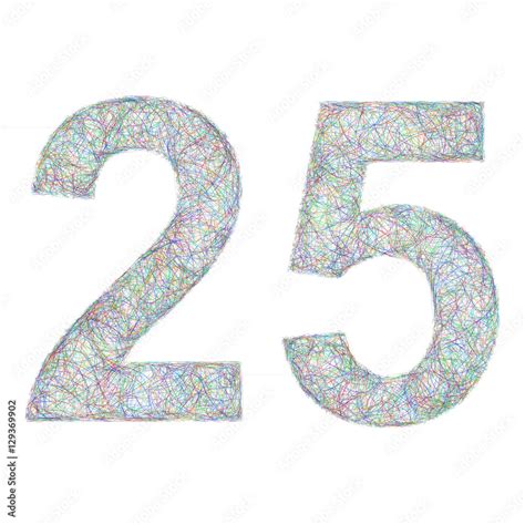 Colorful Sketch Anniversary Design Number 25 Stock Vector Adobe Stock