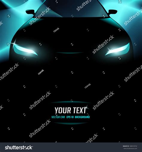 Silhouette Black Car Lighted Background Stock Vector (Royalty Free ...