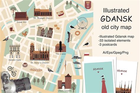 Illustrated Gdansk Old City Map On Behance