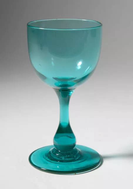 ANTIQUE VICTORIAN GREEN Vaseline Wine Glass With Baluster Stem UV