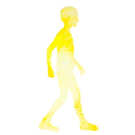 Premium Vector | Vector isolated yellow watercolor silhouette boy walking