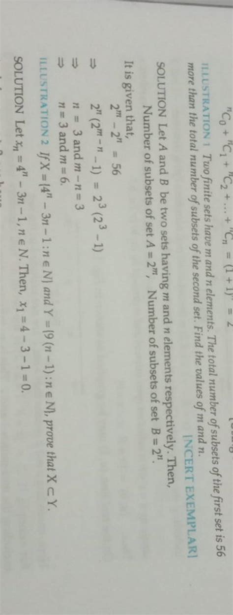 ILLUSTRATION 1 Two finite sets have m and n elements. The total number of..