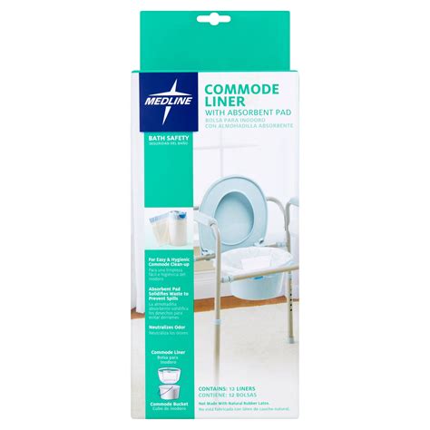 Medline Commode Liner With Absorbent Pad 12 Count