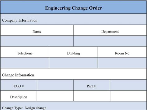 Engineering Change Order Form Editable Pdf Forms