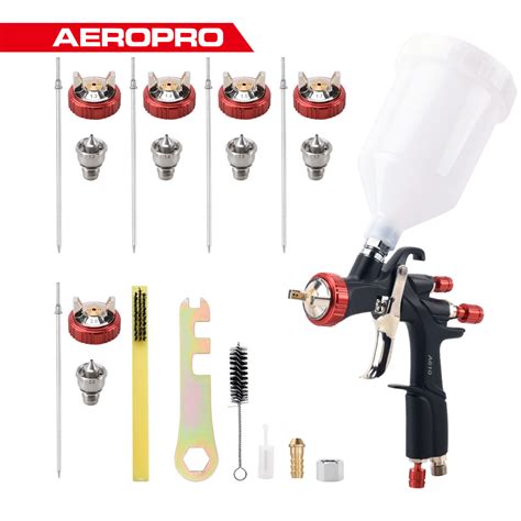 Aeropro A610 R500 Lvlp Spray Gun Car Painting Gun Kit Airbrush 1 3mm 1 4mm 1 5mm 1 7mm 2 0mm