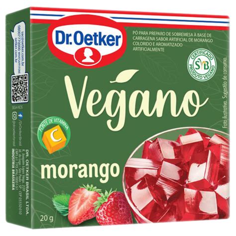 Gelatina Vegana Sabor Morango Gelatinas Dr Oetker