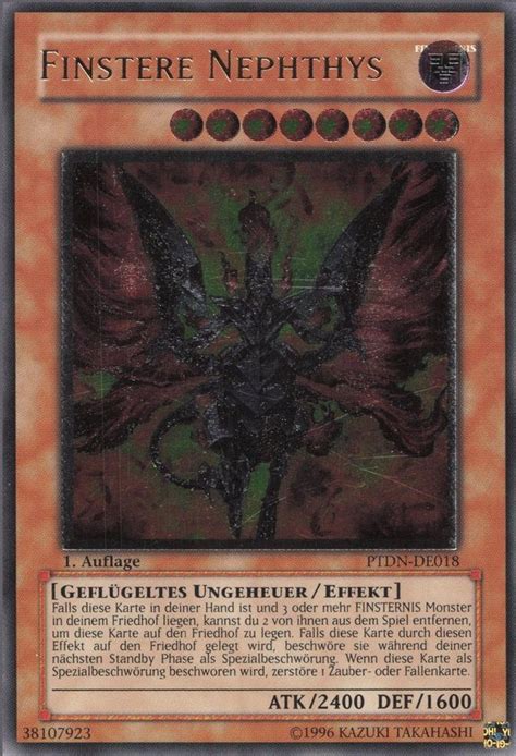 Recollectibles Sammelkarte Yugioh Karte Finstere Nephthys V 2 Yu Gi