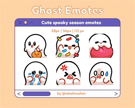 Cute Ghost Emotes Cute Halloween Twitch Emotes Discord Etsy