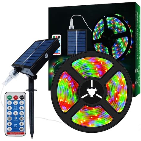 5m 16 4ft Rgb Solar Led Strip Light Rope 300 Leds Smd2835 With Remote