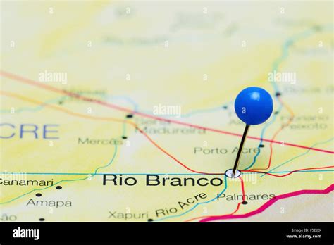 Rio Branco pinned on a map of Brazil Stock Photo - Alamy