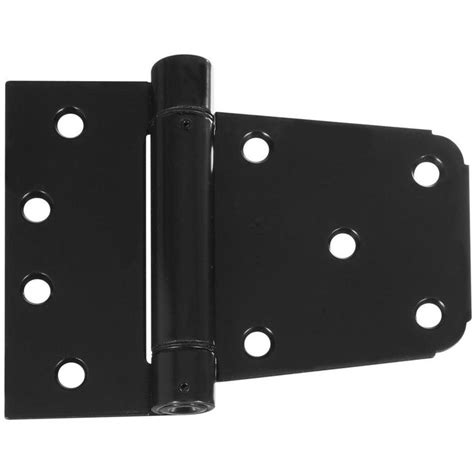 National Hardware 3 1 2 In Black Heavy Duty Auto Close Gate Hinge V278 3 1 2 Spr Gt Hg Blk