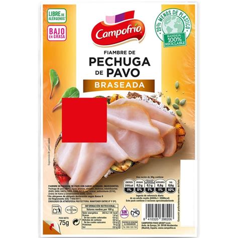 Fiambre De Pechuga De Pavo Braseada Bajo En Grasa En Lonchas Sin Gluten