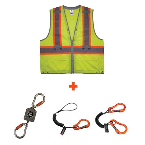 Hi Vis Tool Tethering Safety Vest Kit Ergodyne