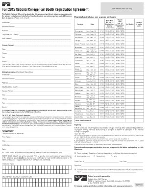 Fillable Online Nacacnet Fall National College Fair Booth