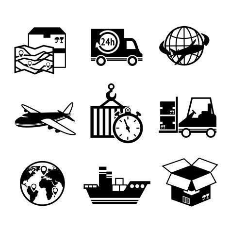 Logistic Icons Set Vector Art At Vecteezy